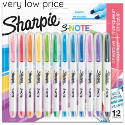 Sharpie S Note 12er Pack Creative Marker Stifte verschiedene Pastellfarben Original 