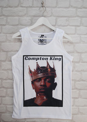 Brooklyn Zoo Compton King Kendrick Lamar Rapper Hip Hop Weiß Unterhemd Weste Top