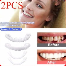 2X Prothese Zahnersatz Falsche Zähne Kosmetische Zahnprothese künstliches Gebiss