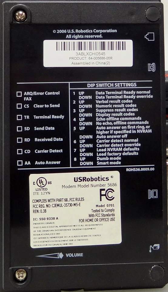 USRobotics V.92 56K Faxmodem 5686 (No Ac Adapter) - Image 3 of 3