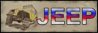 Jeep YJ Metal Sign 6'' x 18'' or 8'' x 24''