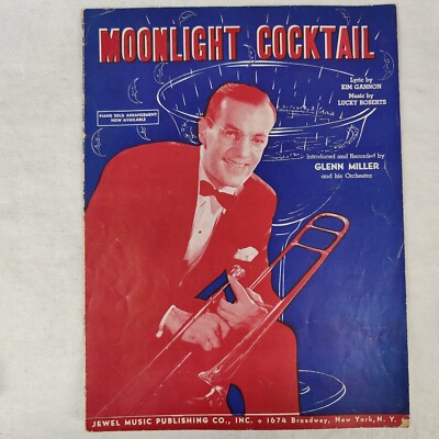 RARE 1942 Vtg Music Sheet MOONLIGHT COCKTAIL Glenn Miller Orchestra Kim Gannon
