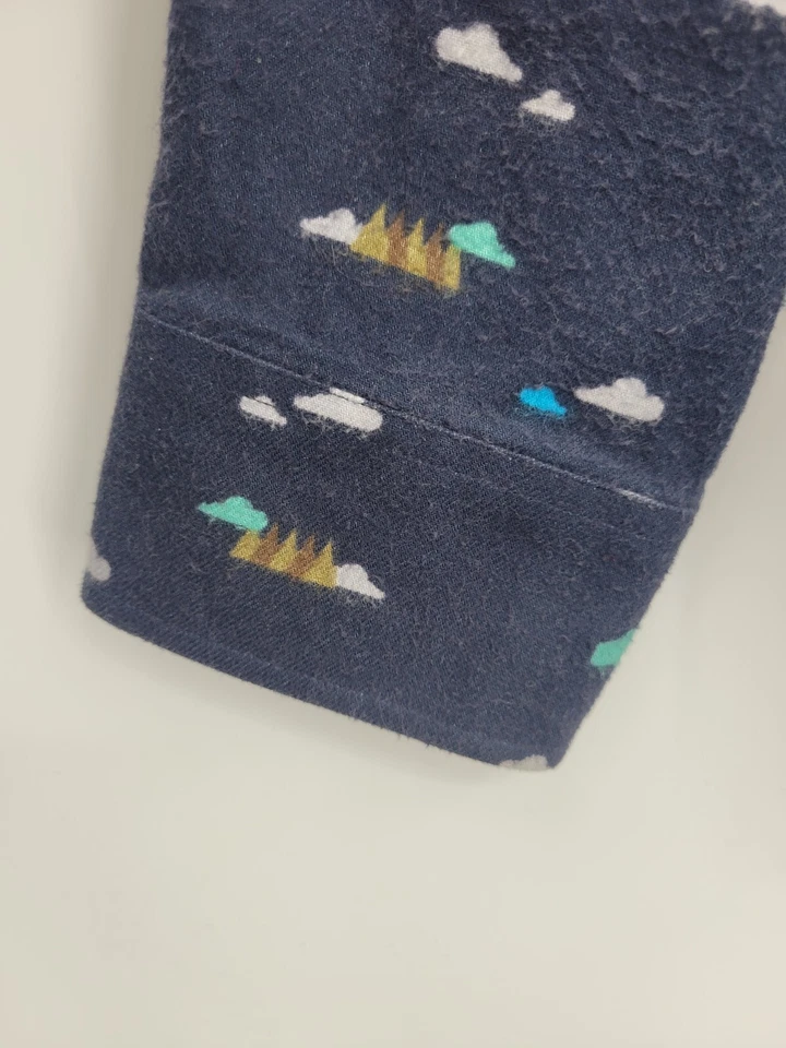 Camisa masculina Nixon grande azul árvores da montanha estampa manga longa botão para cima - Imagem 4 de 4