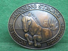 1996 11th Anniversary Running Strong For American Indian Youth Belt Buckle NOS 
