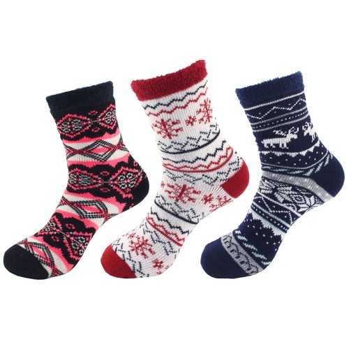 Double Layer Thick Soft Warm Fuzzy Home Cabin Crew Ankle Socks, 3 or 4 Pairs - Picture 11 of 23