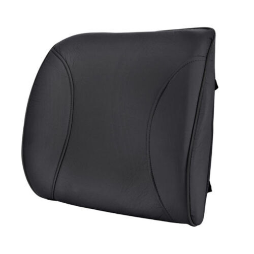 Motor Trend Lumbar Support Seat Cushion for Lower Back, Black PU ...