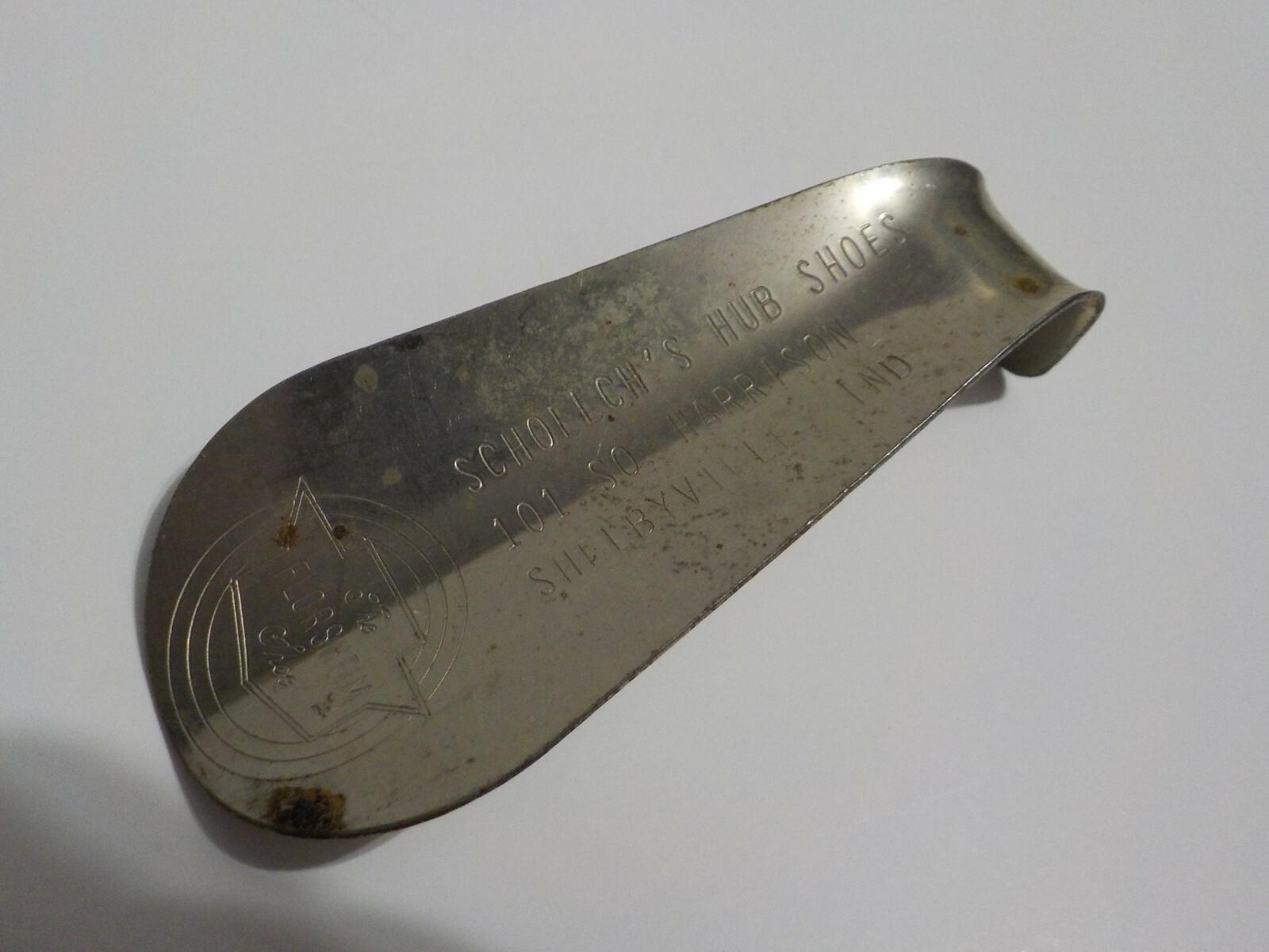 Vintage Advertising Metal Shoe Horn SCHOELCH'S HUB SH… Gem