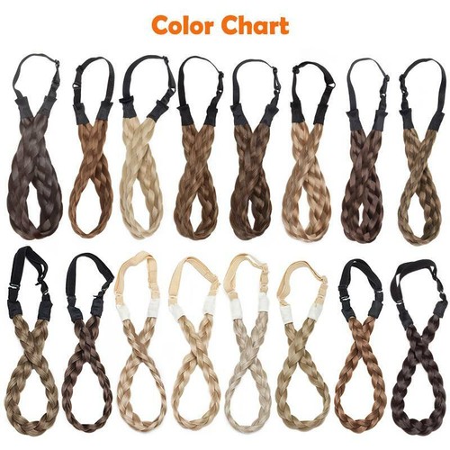 Lady Elastic Fiber Headband Hairband Plaited Braided Hair Band Hair Extension - Picture 3 of 36