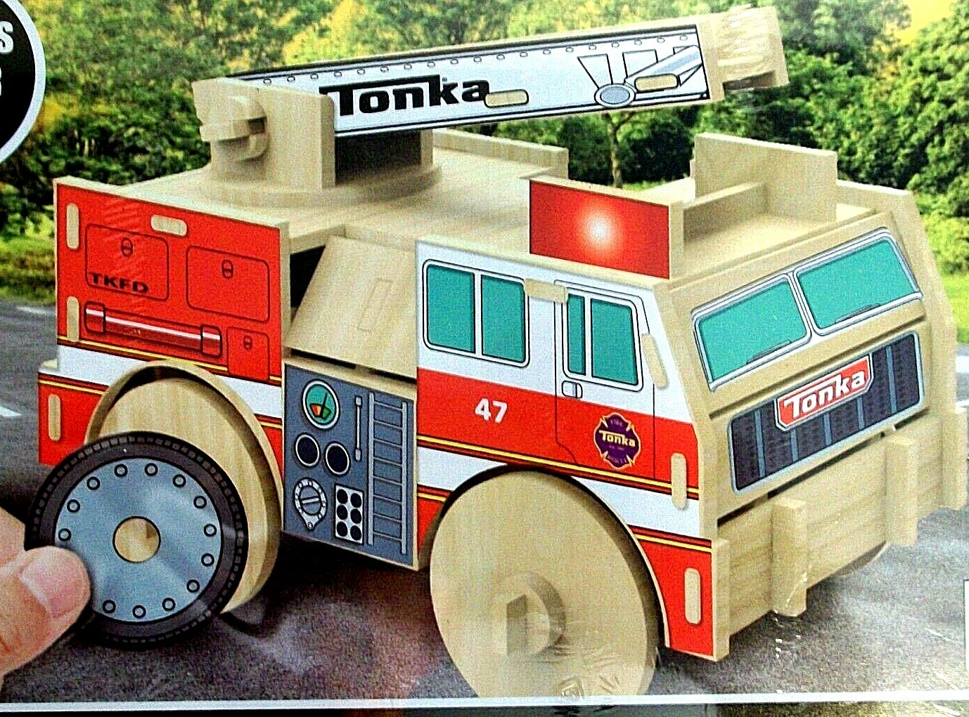 Tonka 3D Wood Model Kit FIRE TRUCK New Sealed Build Your Own Tonka