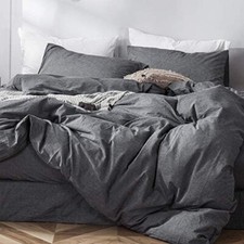 Ultra Super 5 PC Duvet Set Egyptian Cotton Grey Solid Duvet Cover Pillow