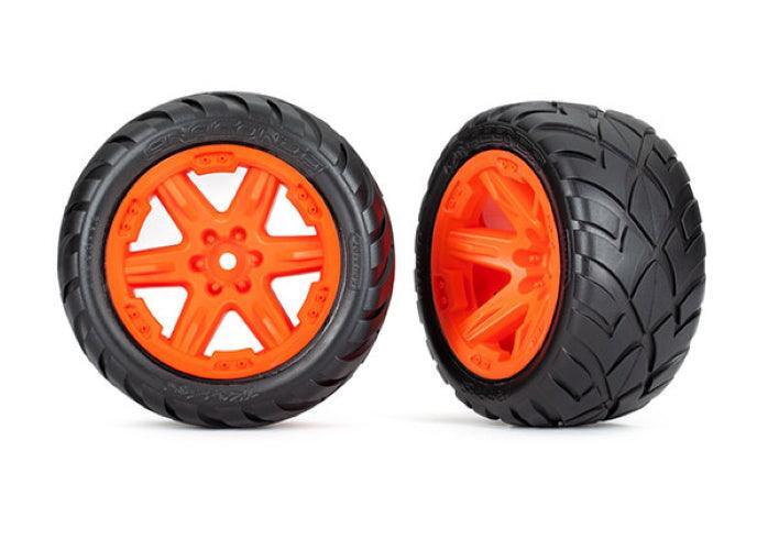 Traxxas 6775A Tires & Wheels Assembled Glued (2.8') Orange