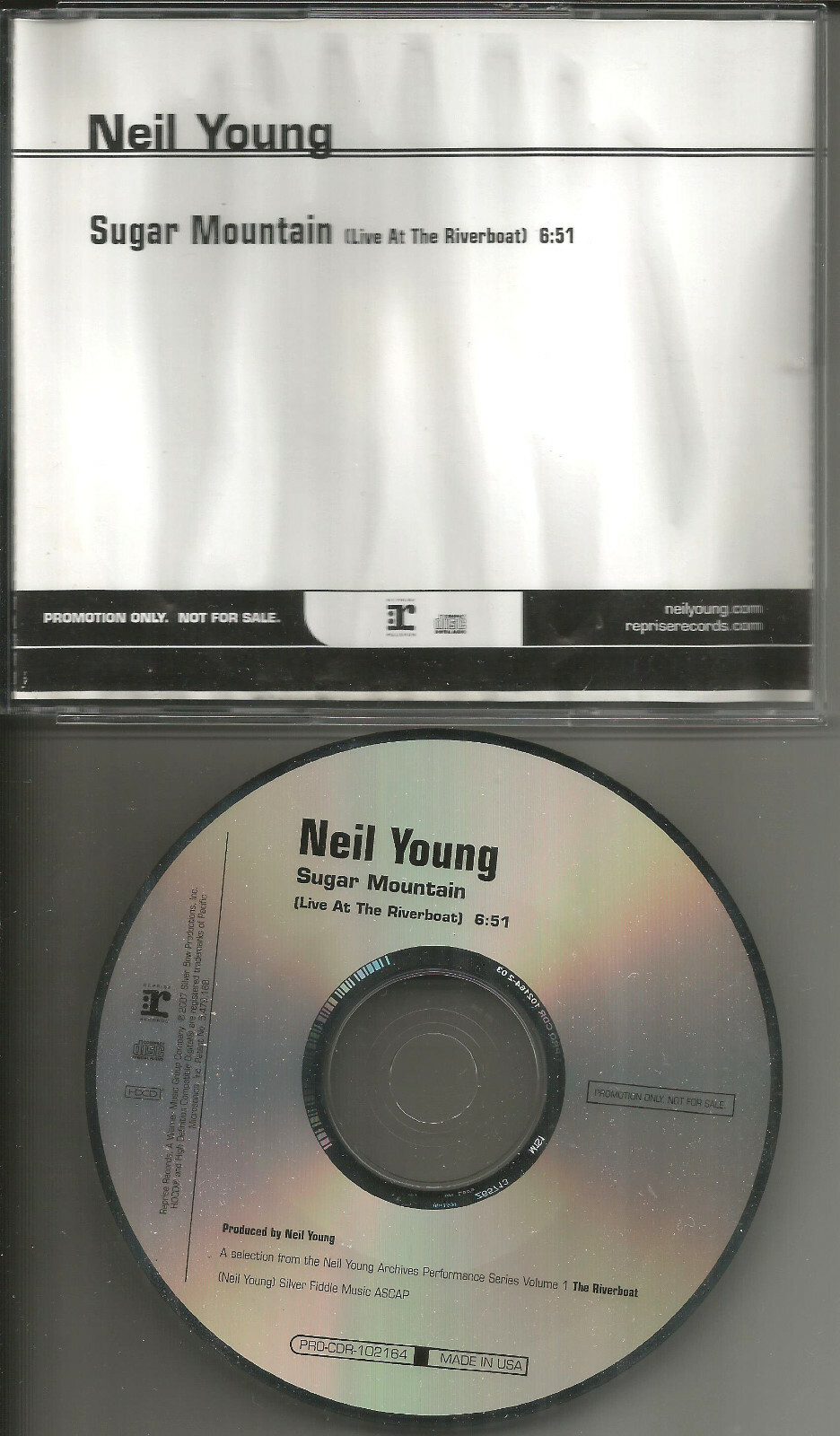 NEIL YOUNG w/ RARE LIVE ACOUSTIC Sugar Mountain PROMO DJ CD Single 2007 102164