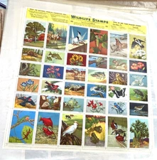 1955 NWF Wildlife "Save Wetlands" Poster Stamp Sheet COMPLETE Minor perf sep
