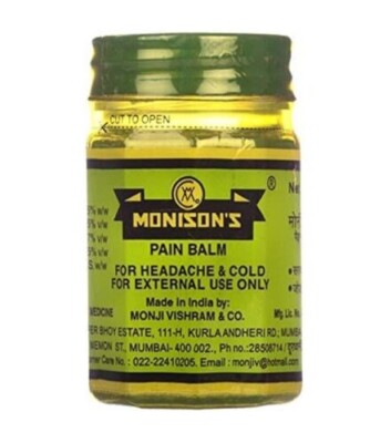 Monison's Pain Balm, headache, body pain, and cold, Joint Pains 100gm
