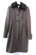 Clements Ribeiro Coat, Designer Coat, Fur Collar Coat By Clements Ribeiro