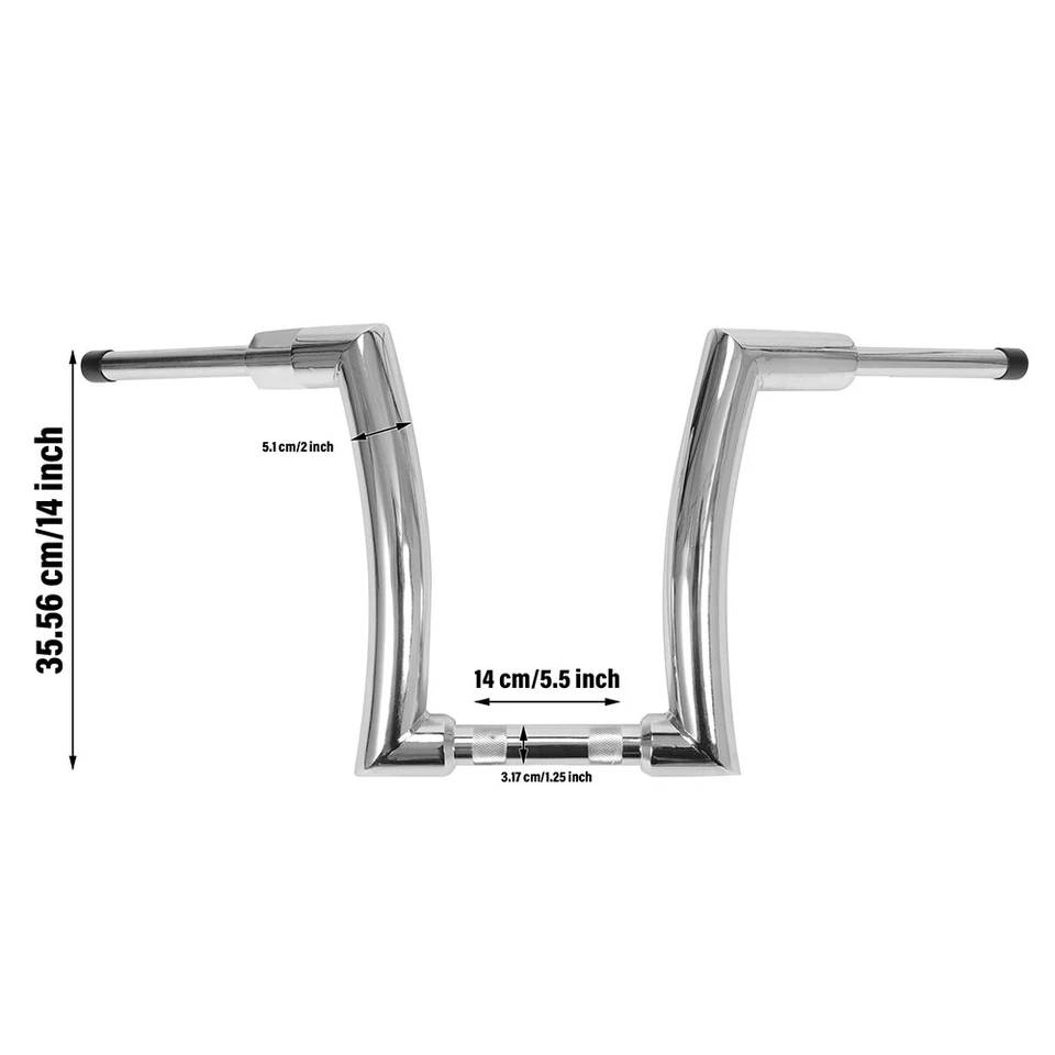 DNA MONSTER 14'' Ape Hanger Fat Bars 1-1/2" Handlebar Fits For Harley Foto 2 de 4