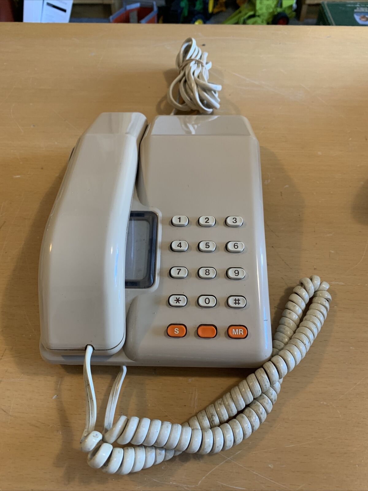80s Vintage Retro Telephone BT British Telecom Viscount Home Phone Beige Orange