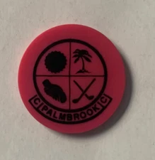 Vintage Palmbrook Country Club Golf Fairway Ball Marker Pink Arizona 70s 80s Vtg