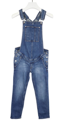 H&M Mama Jeans Damen Eu 38 Blau Schwangerschaft Latzhose Overall Taschen Stretch