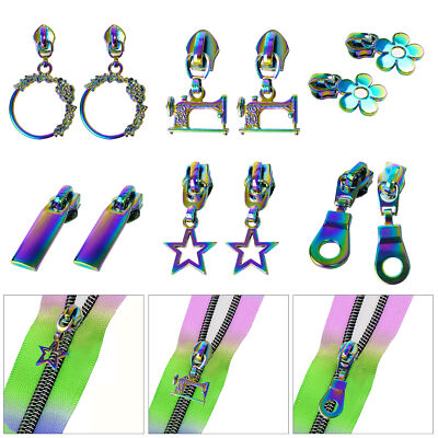 Reißverschlussschieber Ersatz Zug Design Star Blume Rechteck Rund Regenbogen Rei