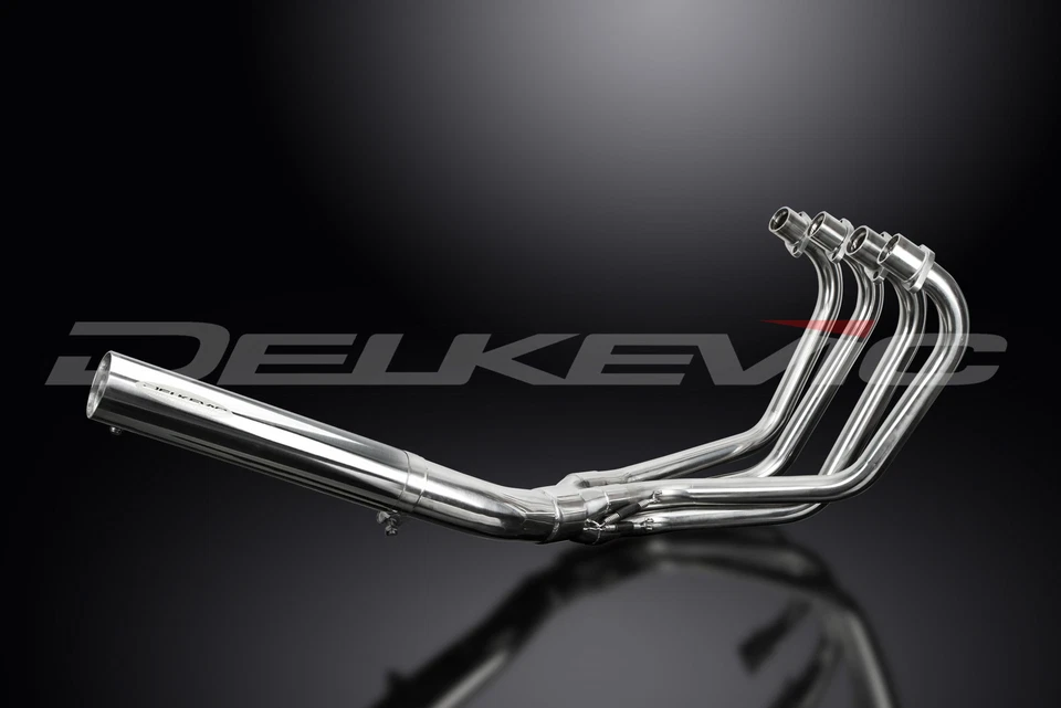 Прямой глушитель из нержавеющей стали для выхлопной системы Honda CB750K SOHC 1977-1978 Delkevic 4-1 - Изображение 4 из 4