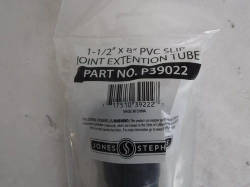 1-1/2 In. X 8 In. Black PVC Slip-Joint Sink Drain Tailpiece Extension Tube - Picture 3 of 3