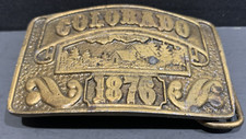 Belt Buckle Colorado 1876 Establishment Brass Buckle