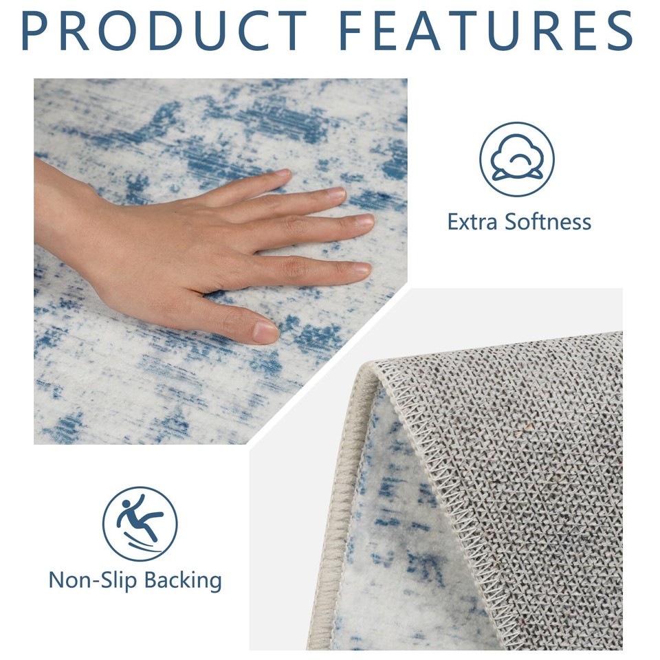 Famibay Rugs Living Room Soft Fluffy Area Rugs 160x230cm Large Boho