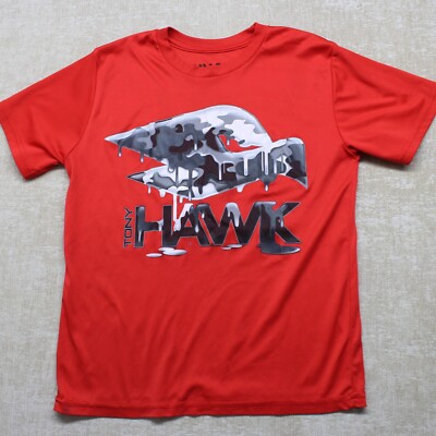 Tony Hawk T-Shirt Youth Medium Red Red Short Sleeve Skateboarding
