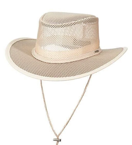 STETSON * NEW MENS SAFARI HAT * XL * SUN SHADY MESH BREEZER GOLF HIKE FISH  UPF50