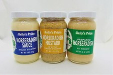 Kelly's Pride-3 pk Horseradish Sauce, Horseradish Mustard Prepared Horseradish