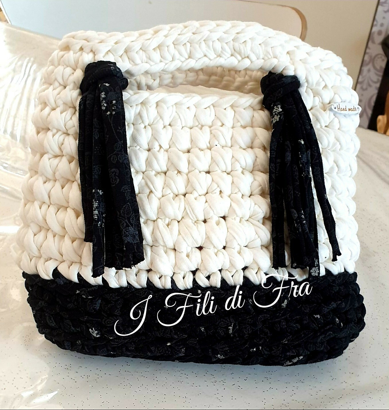 SAOLA Borsa da donna in fettuccia fatta a mano handmade