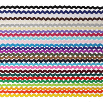 Rik Rak Ribbon, 15 Yards, Sewing Ric Rac Trimming, 6mm Zig Zag Braid, 28 Colours