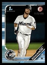 Evan Edwards 2019 Bowman Draft #BD-168 Sky Blue /499 Miami Marlins