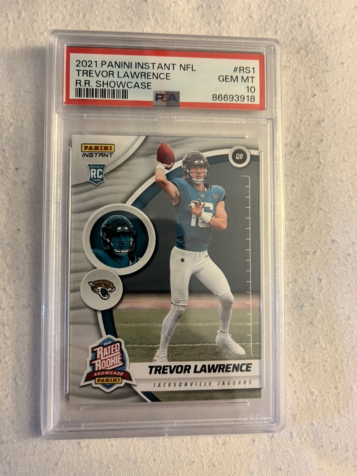 Trevor Lawrence Panini Instant NFL Rated Rookie Showcase #RS1 Base
