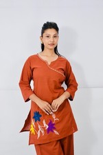indian women cotton fabric dress Co-ord set top pant