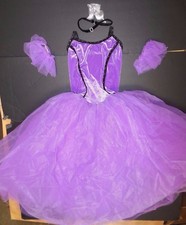 NWT Romantic Ballet costume Lilac ladies sz Small rhinestones black trim