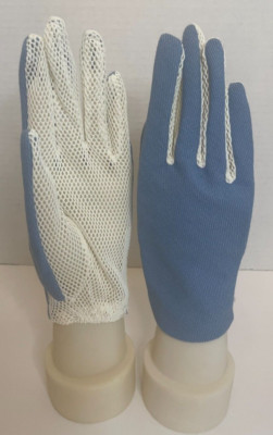 Boyce Lazurus Womens White Mesh Palm Golf Gloves Size B Blue 100% Cotton