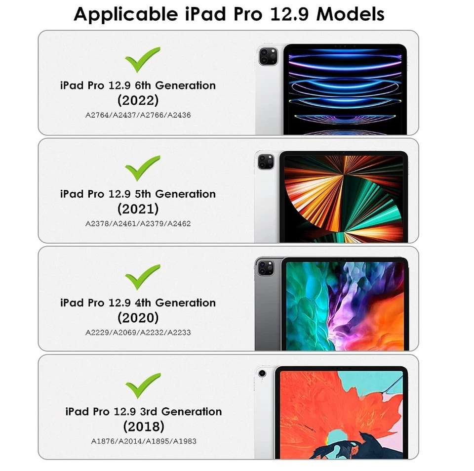 3 PACK iPad Pro Case 12.9inch Case 5th/4th/3rd/2nd/1st Gen-DTTO Clear Shockproof - Image 4 of 4