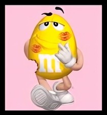 M & M Yellow Candy Kissing Marks Bite Love Smooch Refrigerator Fridge MAGNET