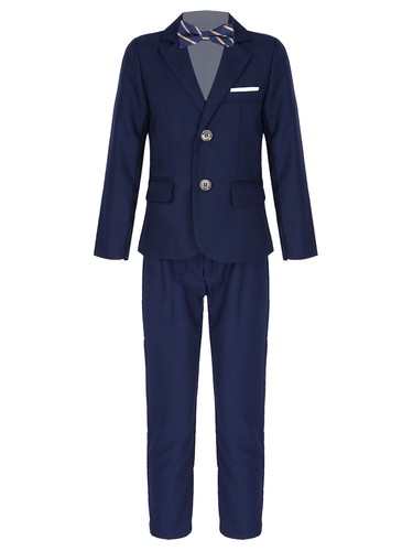 Suits for Kids Boys Slim Fit Suit 3 Piece with Blazer Pants and Bow Tie Outfits - Picture 3 of 71