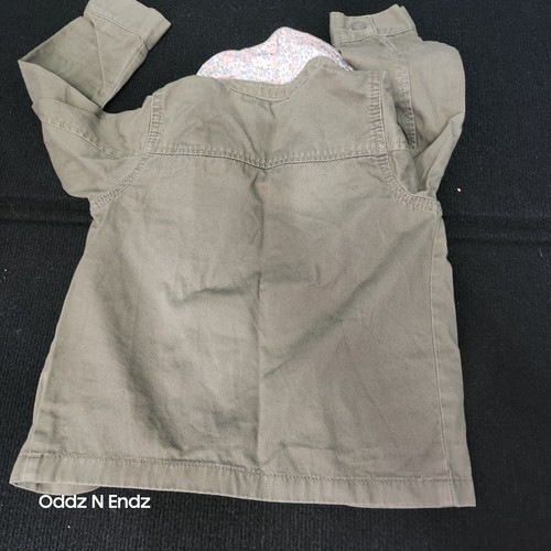 Girls Olive Green Military Style Jacket Size 4 By Carters With Embroidered Patch - Picture 6 of 11
