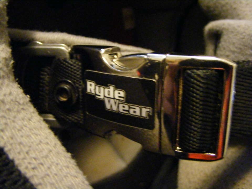 Chrome RydeWear aluminum motorcycle helmet quick release chin strap