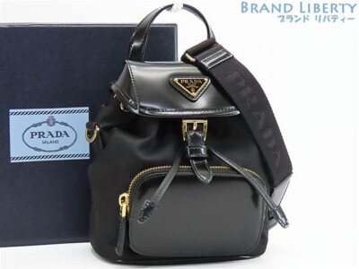 【PRADA】Smallレザーバッグ Prada Small Re-Nylonx Brushed Leather Backpack 2Way