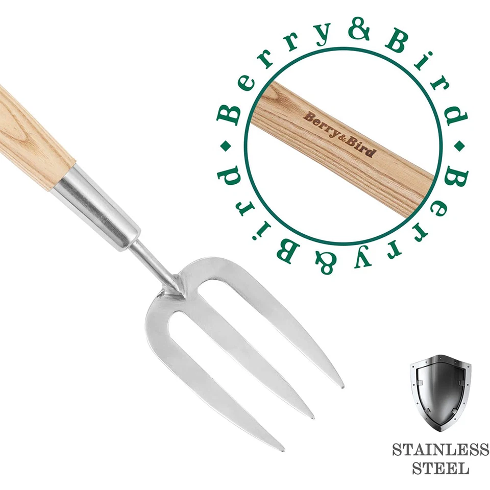 Berry&Bird Gardening Hand Fork 22.6'' Long Handle Weed Fork For Digging Planting - Image 4 of 4