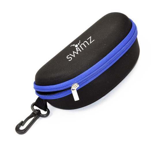 Swimz Swimming Goggle Case - Black/Blue - Semi Rigid Swimming Goggle storage cas