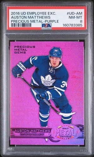 2016/17 UD Employee Exclusive Auston Matthews Precious Metals Gems /165 PSA 8