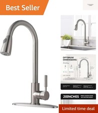 Kitchen Faucet with Pull Down Sprayers, Brushed Nickel Kitchen Faucets, Moder...