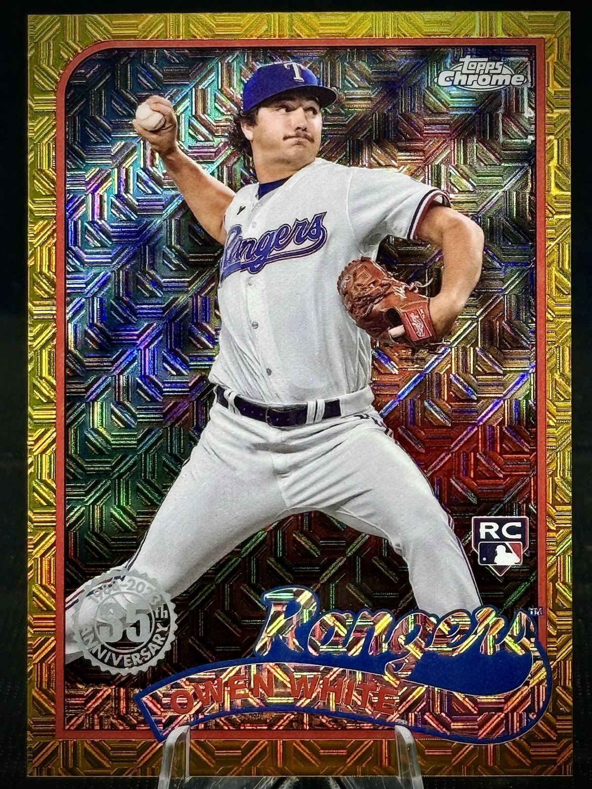 2024 Topps Chrome - Owen White #T89C-13 - Rookie Gold Mojo Refractor /50 (RC)