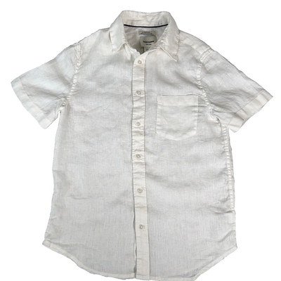 Thom Aaron Shirt 100% Linen Button Down White Men's Size Small  Euro Lux Minimal